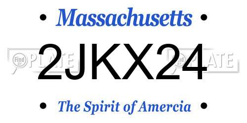 2JKX24 Massachusetts License Plate