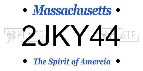 2JKY44 Massachusetts License Plate