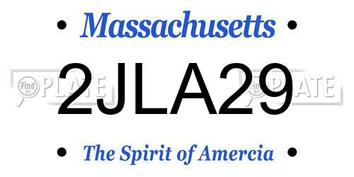 2JLA29 Massachusetts License Plate