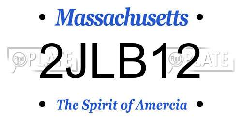 2JLB12 Massachusetts License Plate