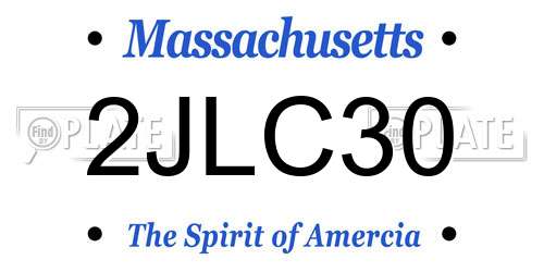 2JLC30 Massachusetts License Plate