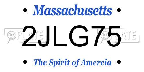 2JLG75 Massachusetts License Plate