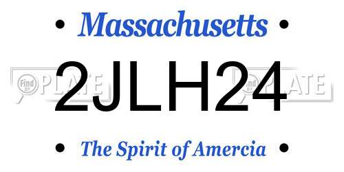 2JLH24 Massachusetts License Plate