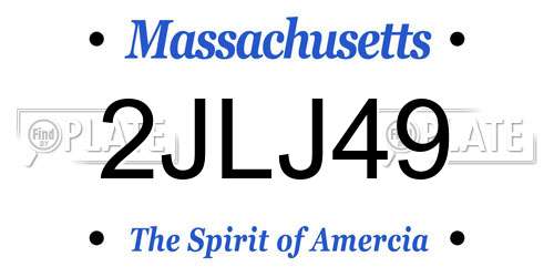 2JLJ49 Massachusetts License Plate
