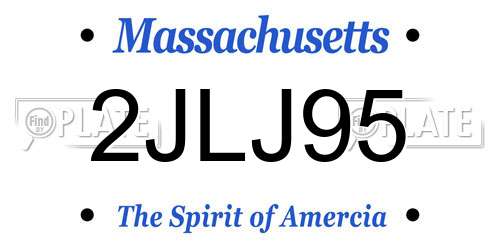 2JLJ95 Massachusetts License Plate