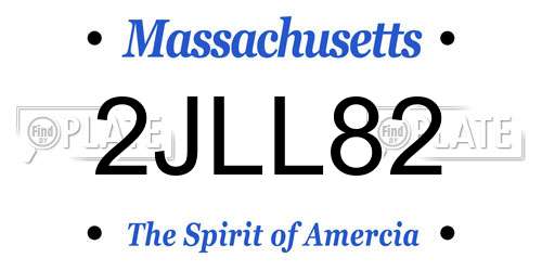 2JLL82 Massachusetts License Plate