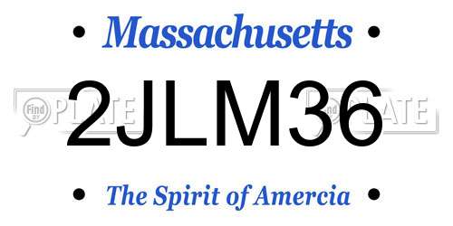 2JLM36 Massachusetts License Plate