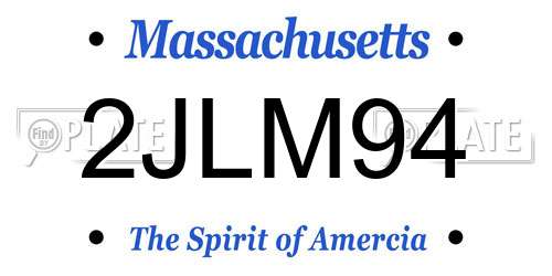 2JLM94 Massachusetts License Plate
