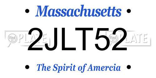 2JLT52 Massachusetts License Plate