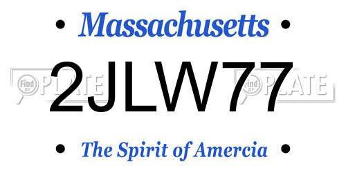 2JLW77 Massachusetts License Plate