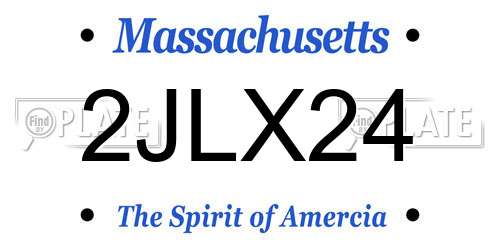 2JLX24 Massachusetts License Plate