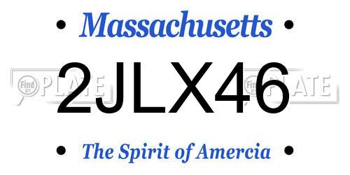 2JLX46 Massachusetts License Plate