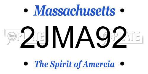 2JMA92 Massachusetts License Plate