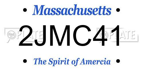 2JMC41 Massachusetts License Plate