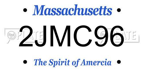 2JMC96 Massachusetts License Plate