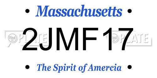 2JMF17 Massachusetts License Plate