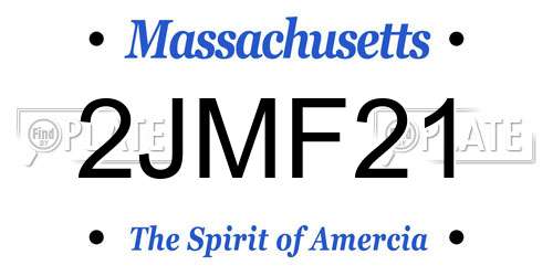 2JMF21 Massachusetts License Plate