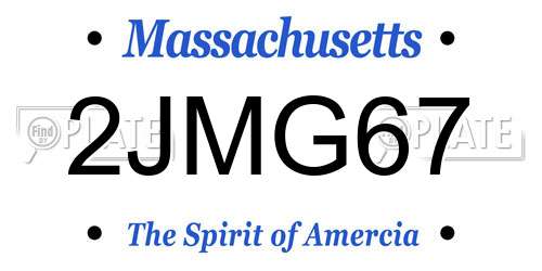 2JMG67 Massachusetts License Plate
