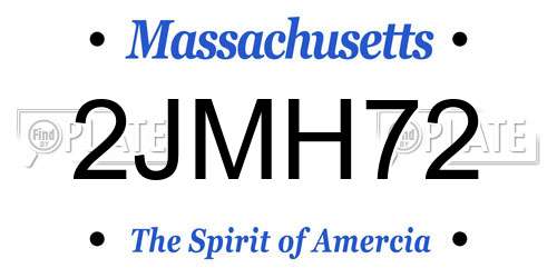 2JMH72 Massachusetts License Plate