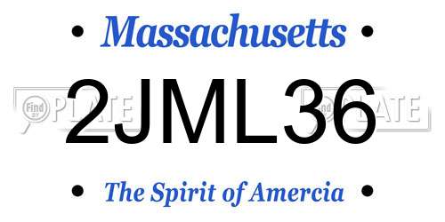 2JML36 Massachusetts License Plate