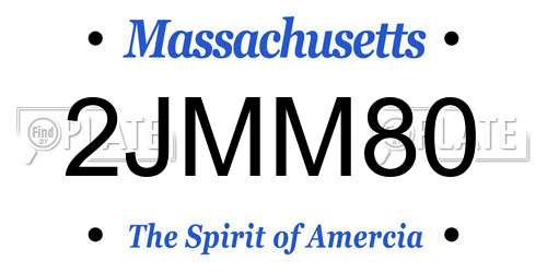 2JMM80 Massachusetts License Plate
