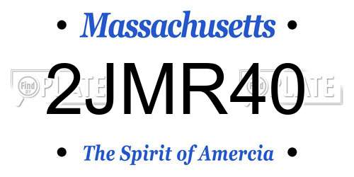 2JMR40 Massachusetts License Plate