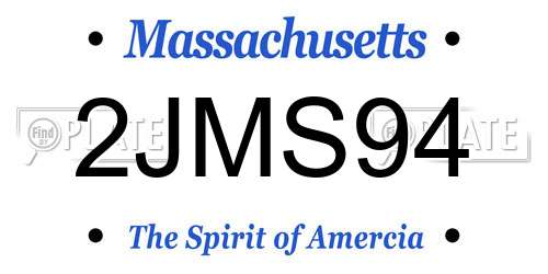 2JMS94 Massachusetts License Plate