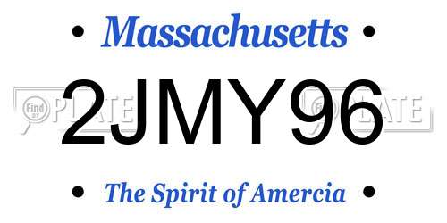 2JMY96 Massachusetts License Plate