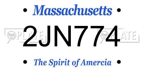 2JN774 Massachusetts License Plate