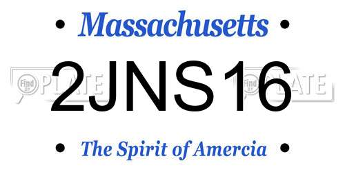 2JNS16 Massachusetts License Plate