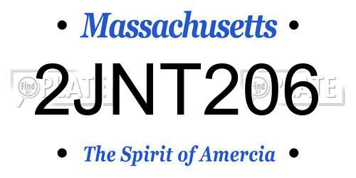 2JNT206 Massachusetts License Plate