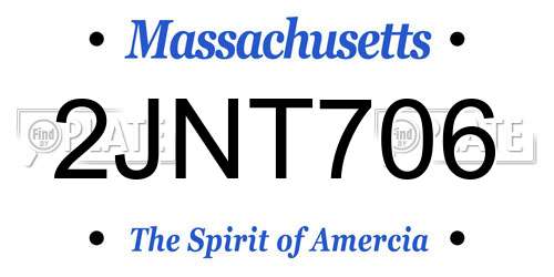 2JNT706 Massachusetts License Plate
