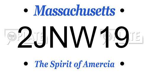 2JNW19 Massachusetts License Plate