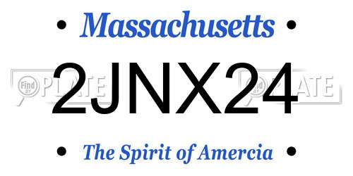 2JNX24 Massachusetts License Plate