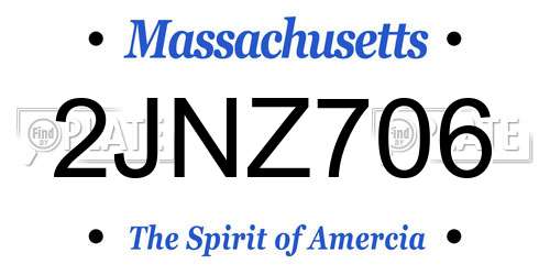 2JNZ706 Massachusetts License Plate