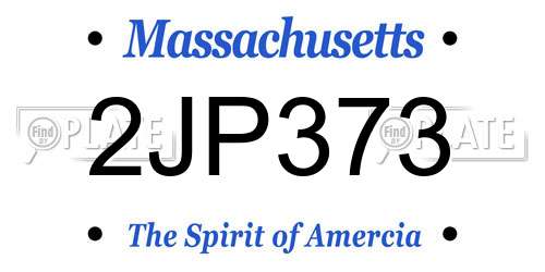2JP373 Massachusetts License Plate