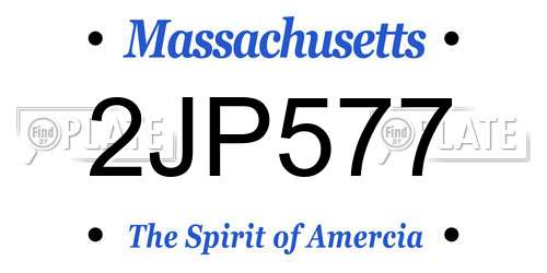 2JP577 Massachusetts License Plate