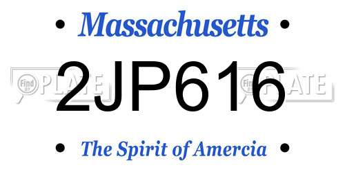 2JP616 Massachusetts License Plate