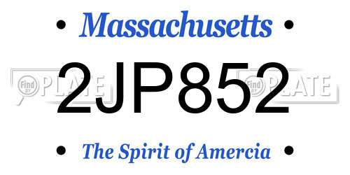 2JP852 Massachusetts License Plate