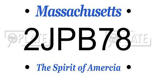 2JPB78 Massachusetts License Plate