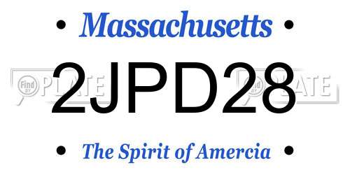 2JPD28 Massachusetts License Plate