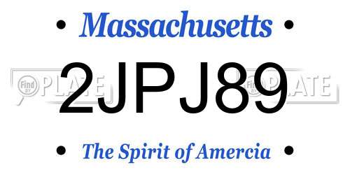 2JPJ89 Massachusetts License Plate