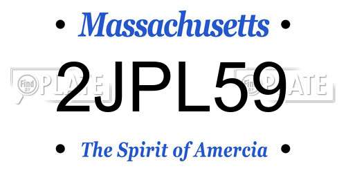 2JPL59 Massachusetts License Plate