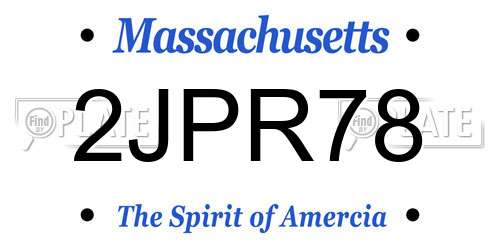 2JPR78 Massachusetts License Plate