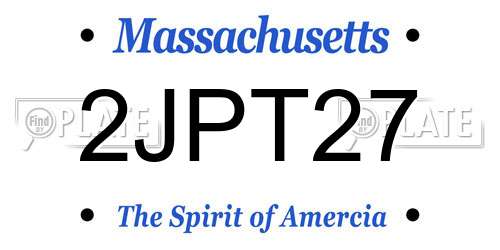 2JPT27 Massachusetts License Plate