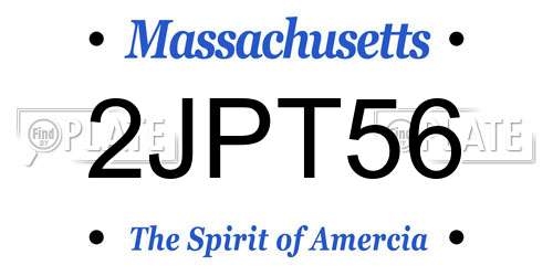 2JPT56 Massachusetts License Plate