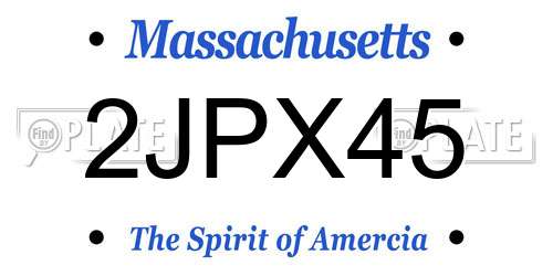 2JPX45 Massachusetts License Plate
