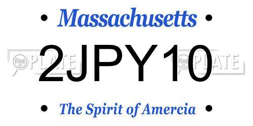 2JPY10 Massachusetts License Plate