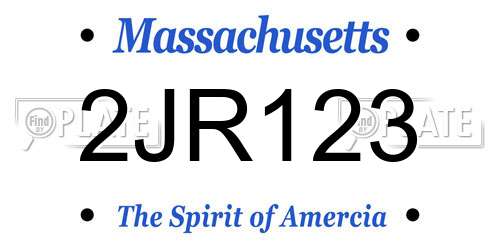 2JR123 Massachusetts License Plate