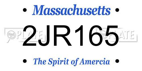 2JR165 Massachusetts License Plate